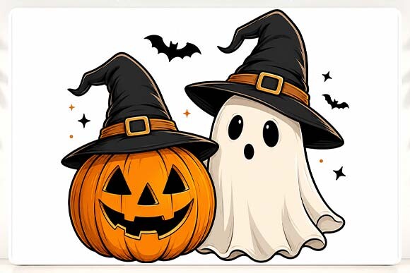 Halloween Pumpkin & Ghost PNG