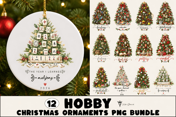 Hobby Christmas Ornaments PNG Bundle