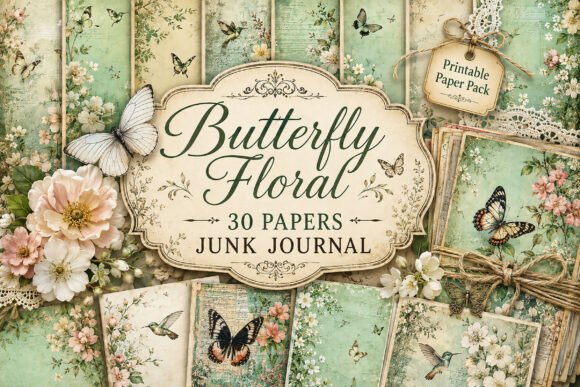 Hummingbird and Butterfly Junk Journal