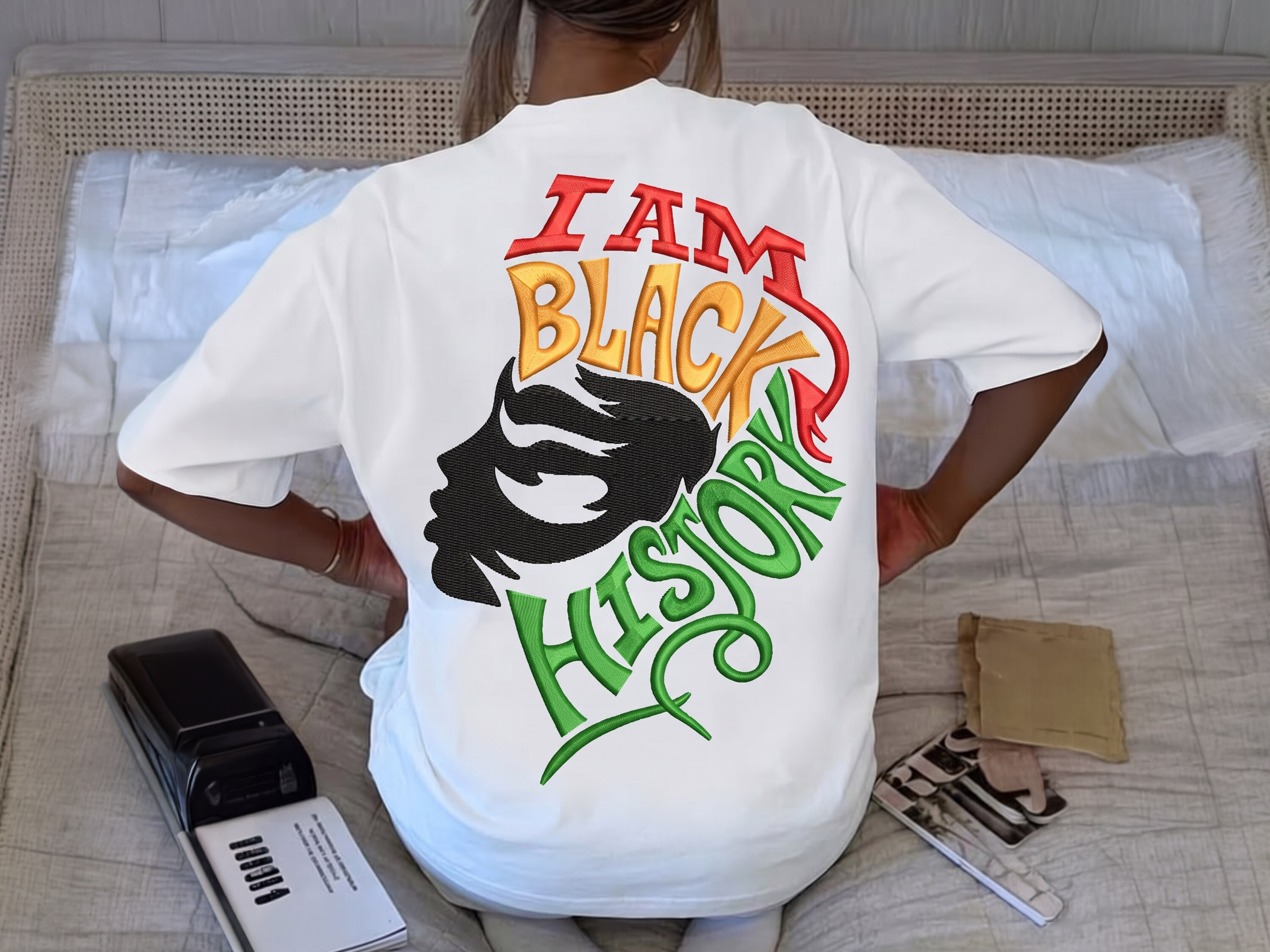 I Am Black History Embroidery Design