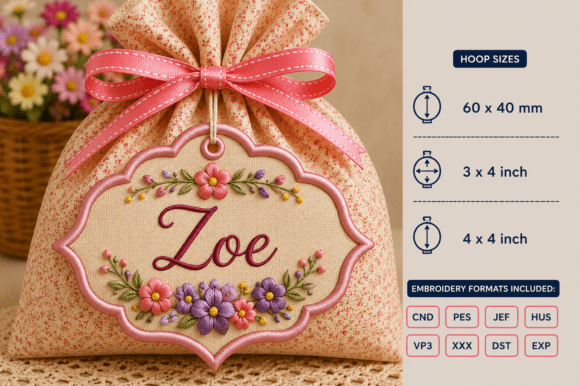 ITH Blank Scalloped Tag Embroidery