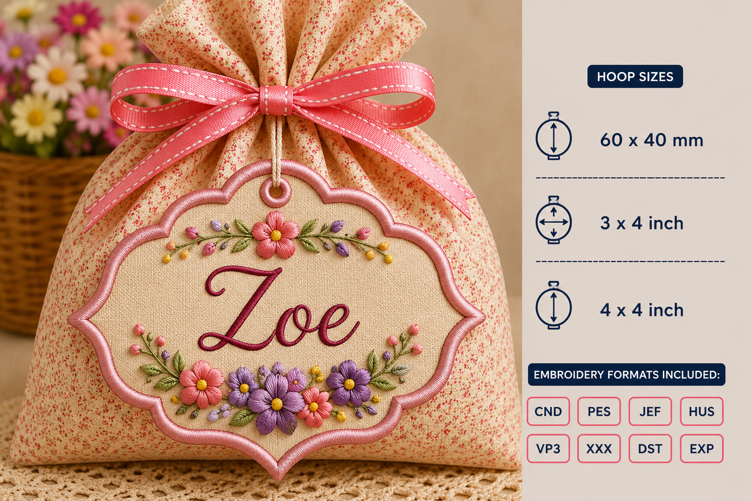 ITH Blank Scalloped Tag Embroidery