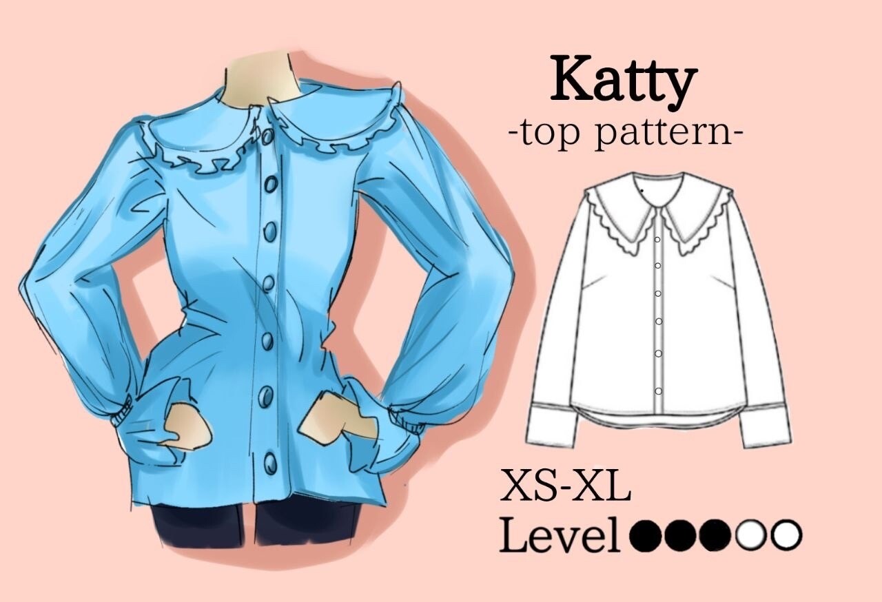 Katty Blouse Sewing Pattern L XL 2XL