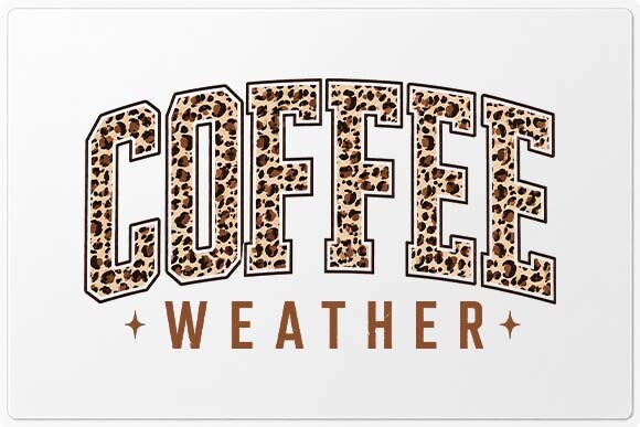 Leopard Print Coffee Weather PNG