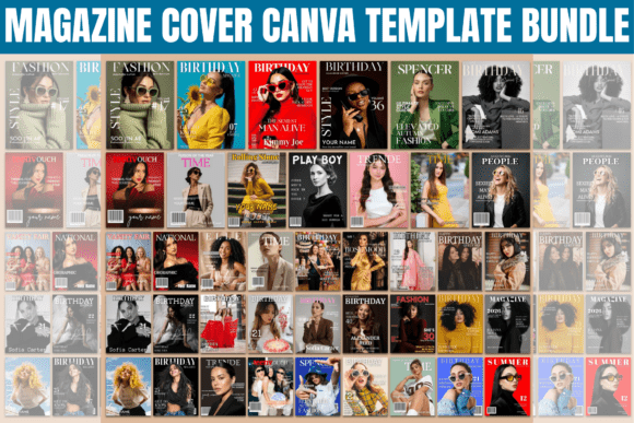 Magazine Cover Canva Editable Template
