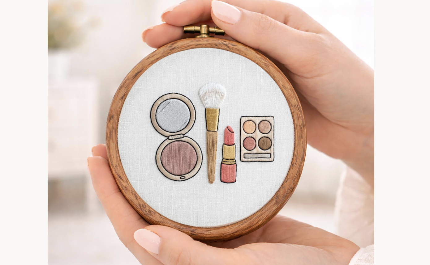 Makeup Essentials Set Embroidery Pattern