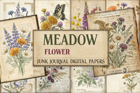 Meadow Flower Journal Junk Journal Pages
