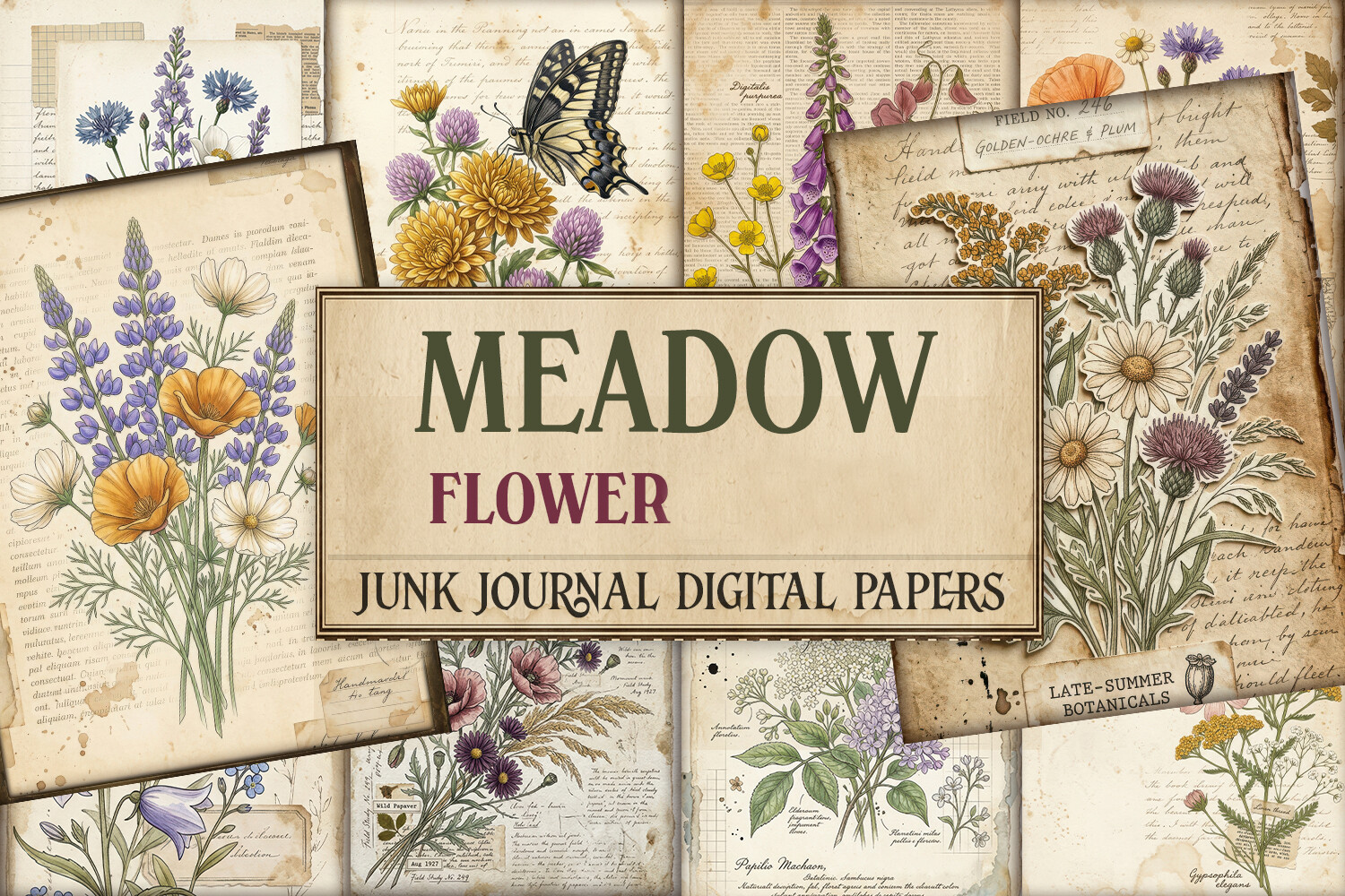 Meadow Flower Journal Junk Journal Pages