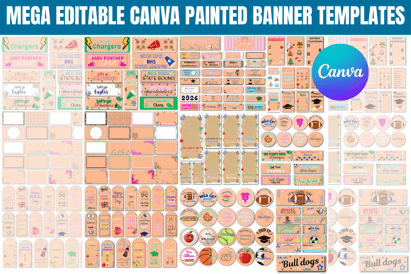 Mega Canva Painted Banner Template