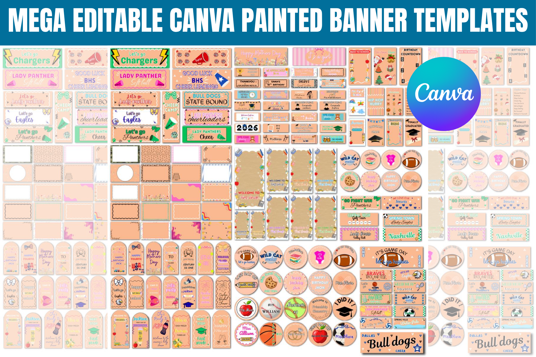 Mega Canva Painted Banner Template
