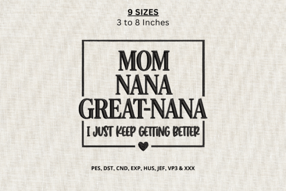 Mom Nana Great Nana Machine Embroidery