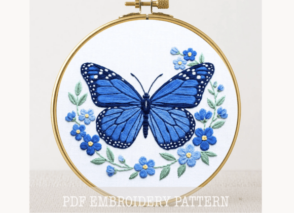 Monarch Butterfly Embroidery Pattern