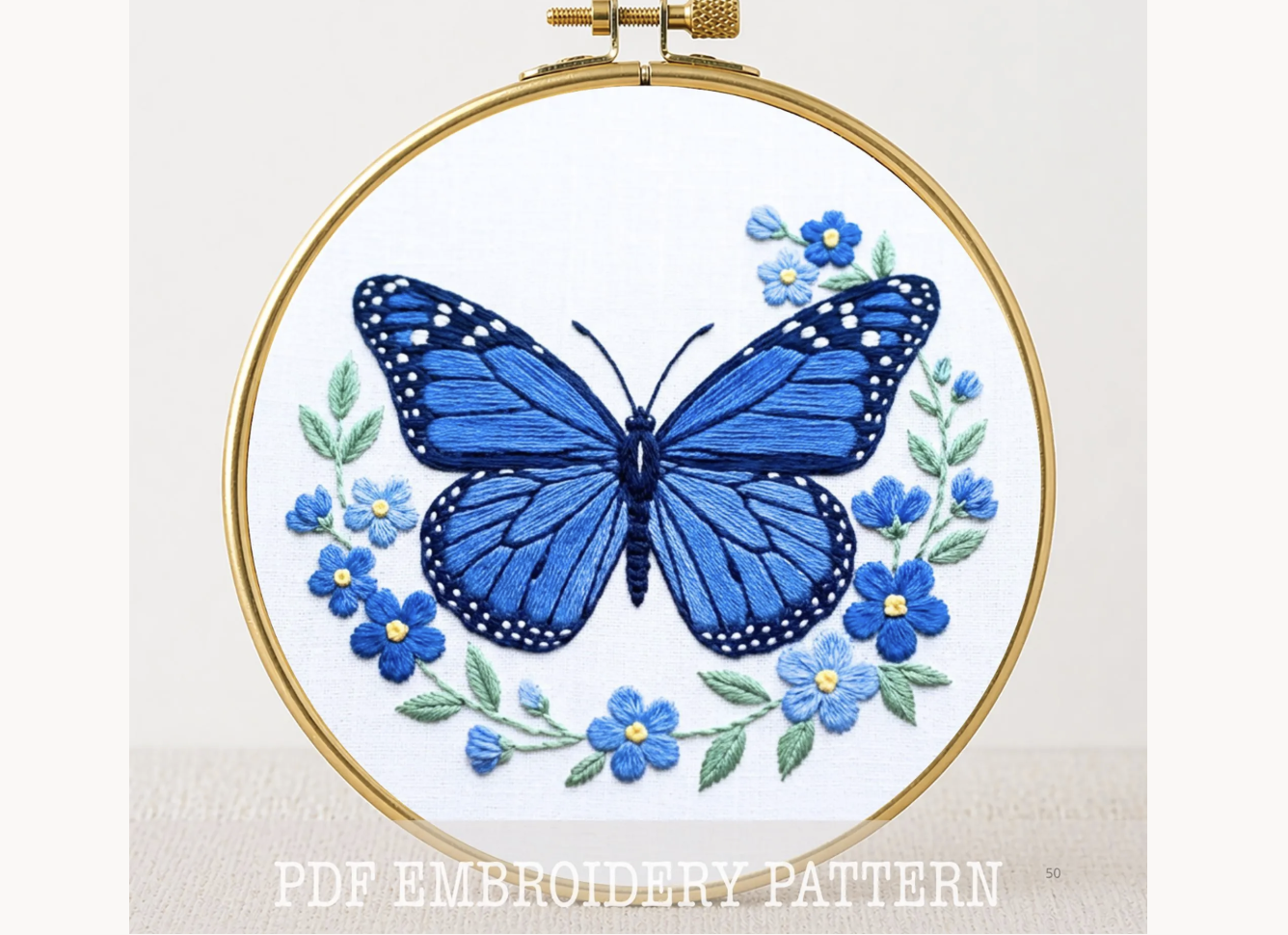 Monarch Butterfly Embroidery Pattern