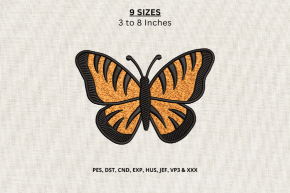 Monarch Butterfly Machine Embroidery DST
