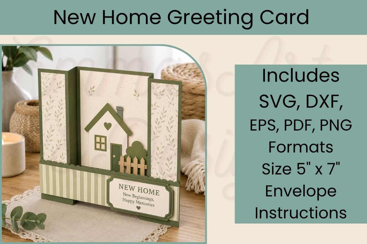 New Home 3D SVG Card
