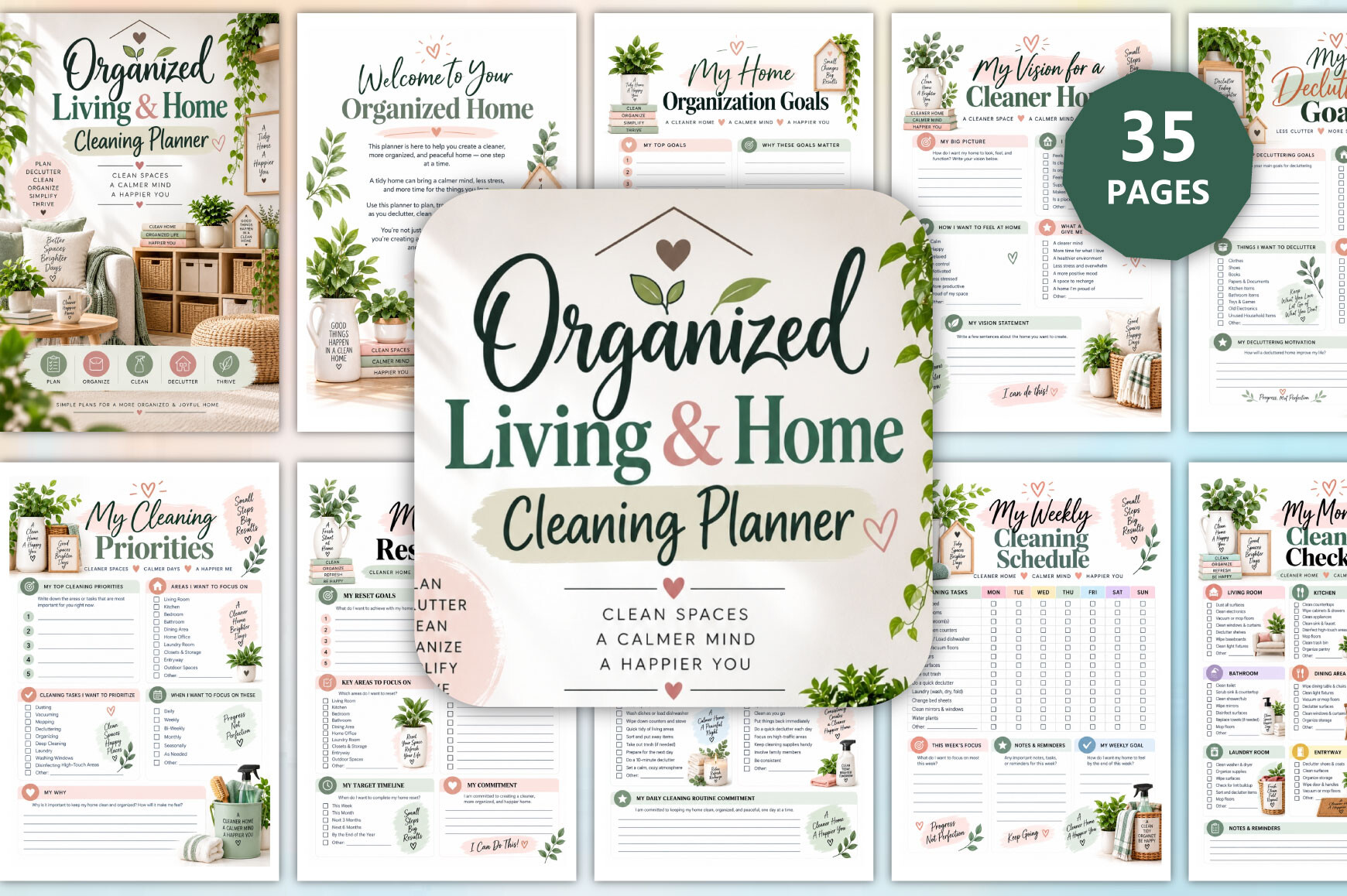 Organized Living & Home Cleaning Planner