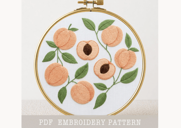 Peach Orchard Design Embroidery Pattern