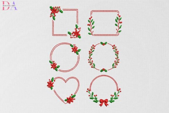 Poinsettia & Holly Monogram Frames