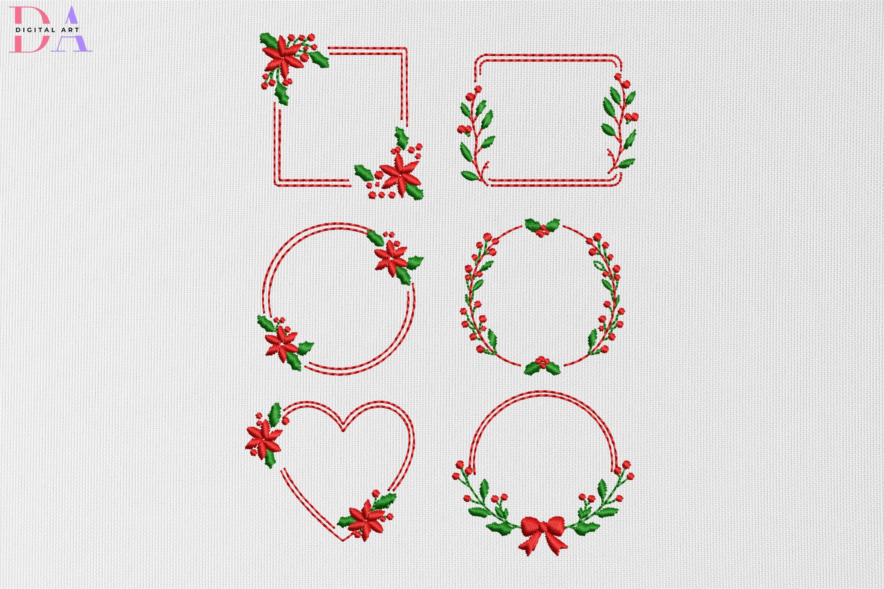 Poinsettia & Holly Monogram Frames