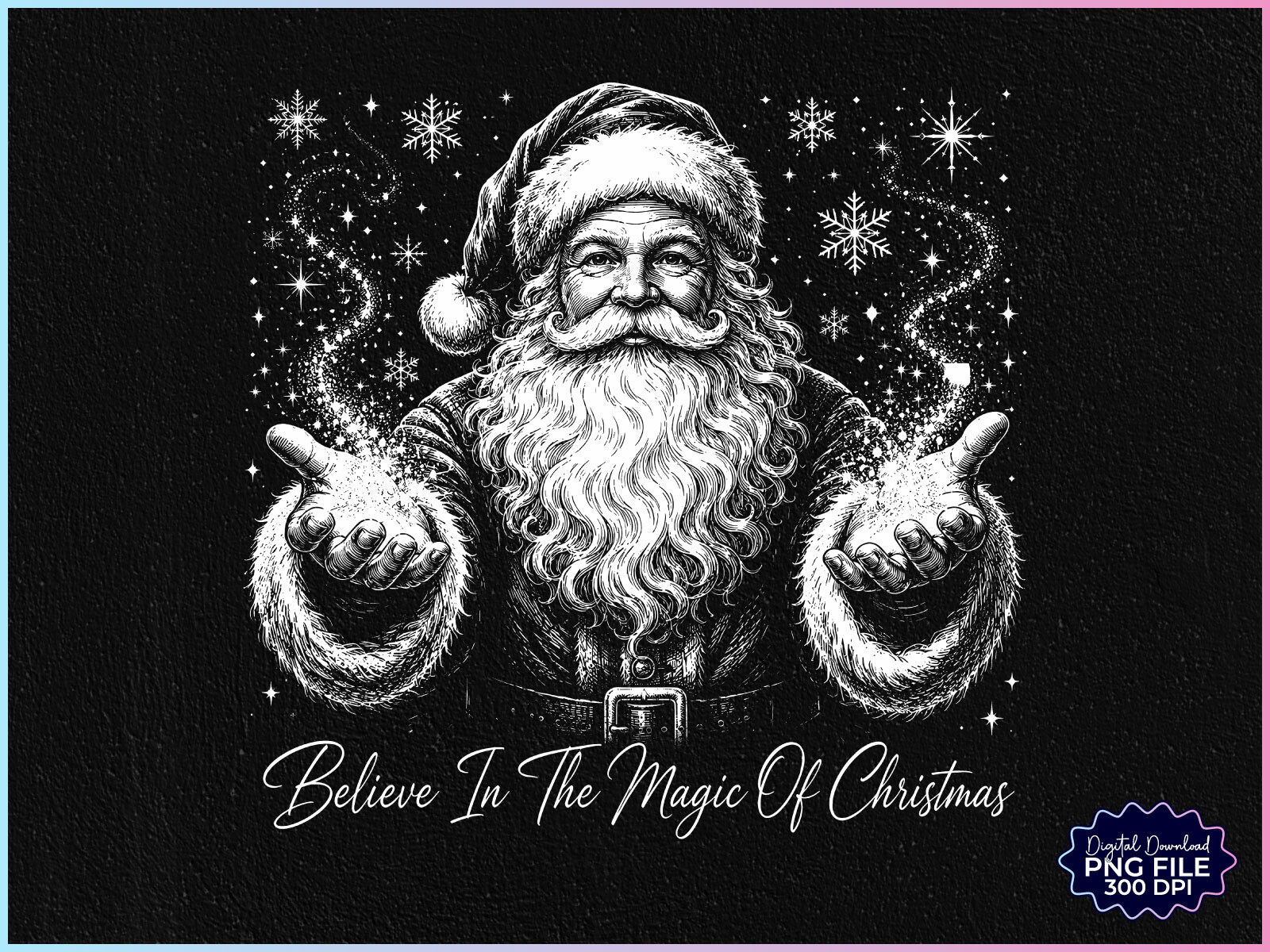 Retro Santa Christmas PNG