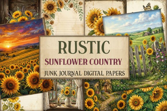 Rustic Sunflower Country Junk Journal