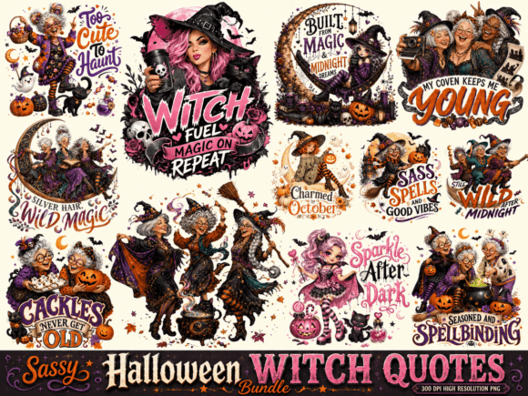 Sassy Halloween Witch Quotes Bundle
