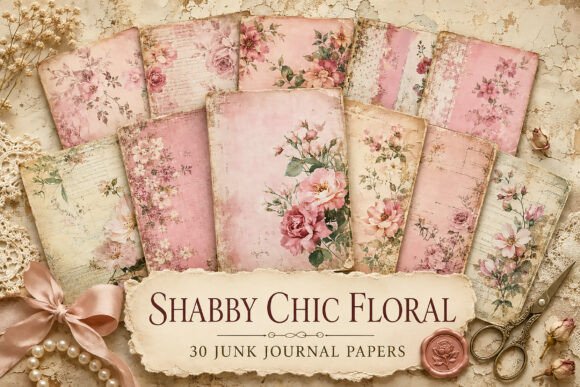Shabby Chic Pink Floral Junk Journal