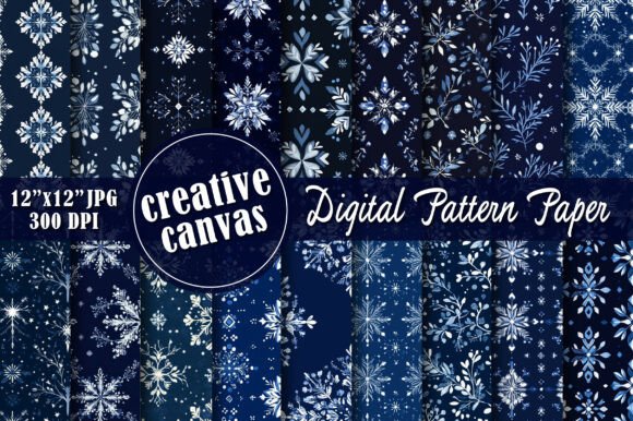 Snowflake Winter Seamless Digital Paper