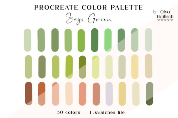Soft Green Procreate Color Palette