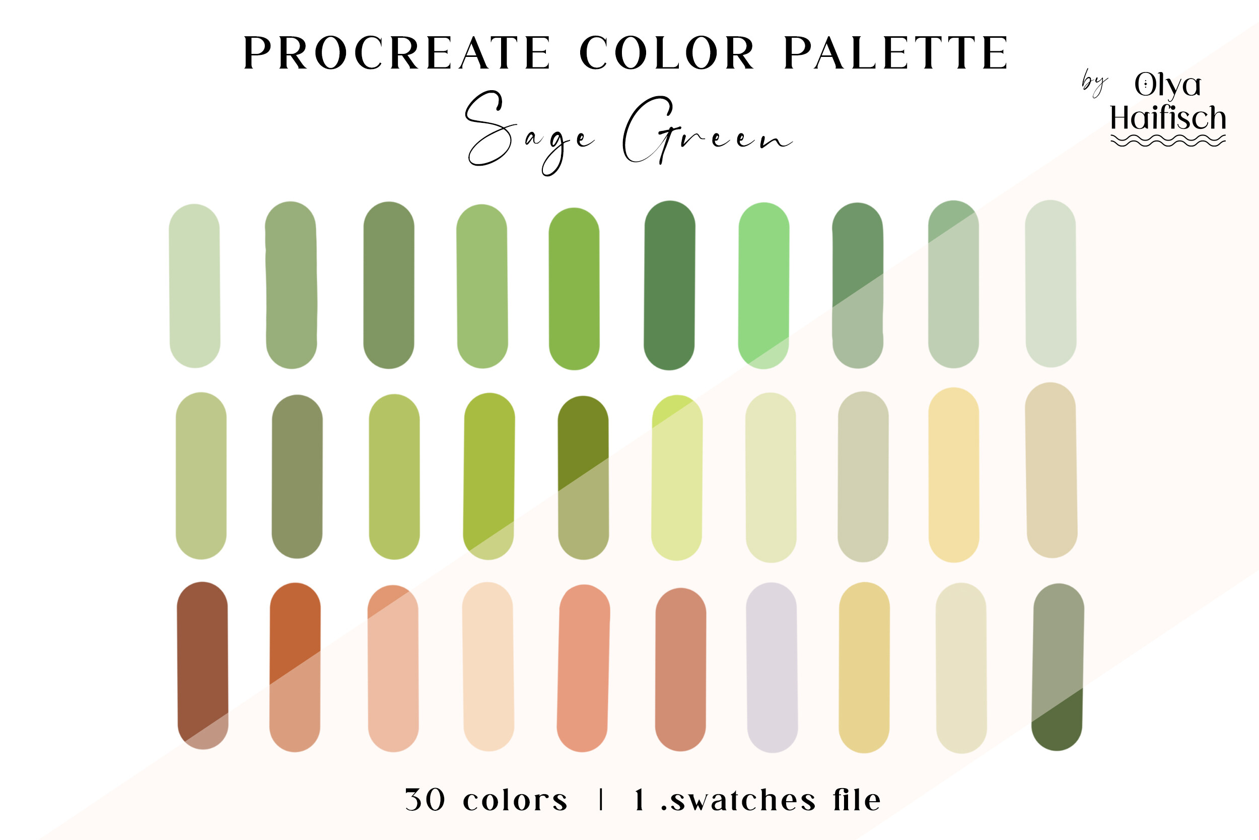 Soft Green Procreate Color Palette