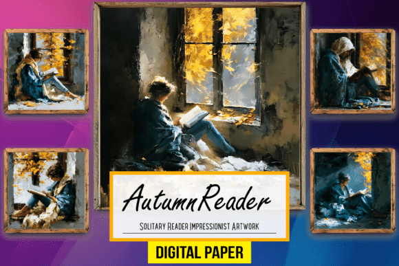 Solitary Reader Impressionist Artwork