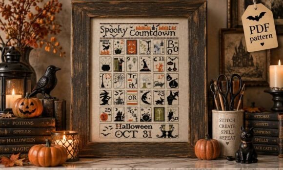 Spook Halloween Cross Stitch PDF Pattern