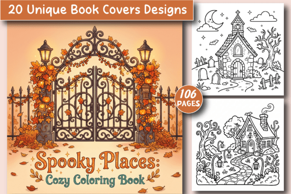 Spooky Places: Cozy Coloring Book