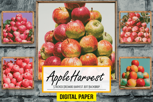 Stacked Orchard Harvest Artwork Backdrop