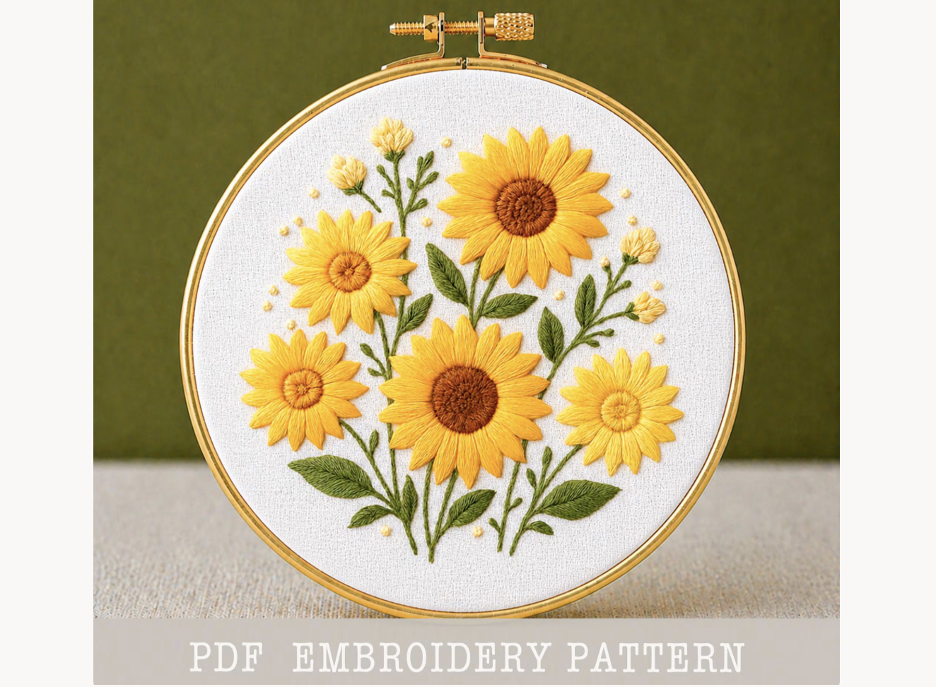 Sunflower Bouquet Embroidery Pattern