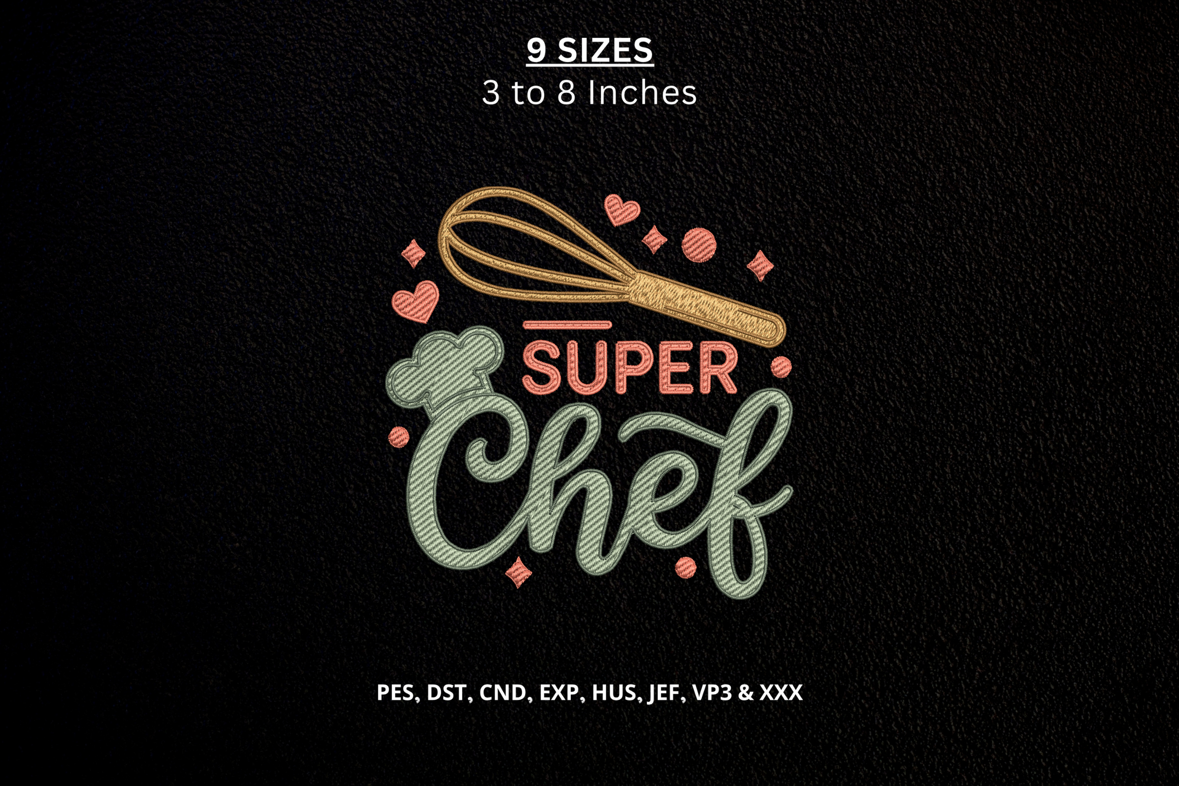 Super Chef Machine Embroidery Design DST