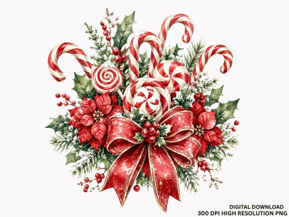 Vintage Christmas Watercolor Clipart