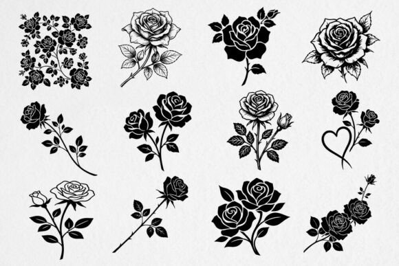 Vintage Floral Rose SVG Bundle