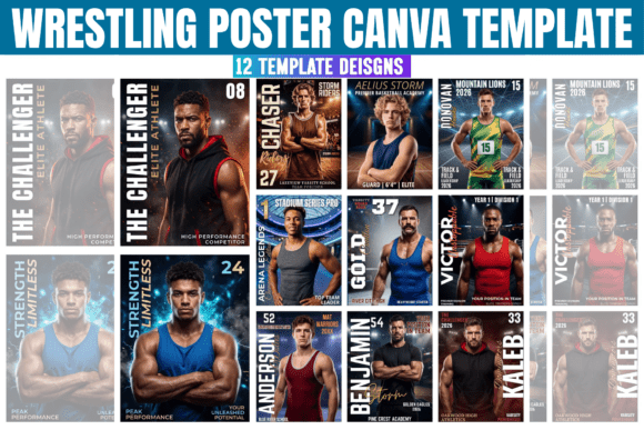 Wrestling Poster Canva Template