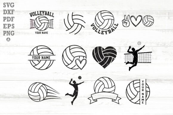 12 Volleyball SVG Bundle
