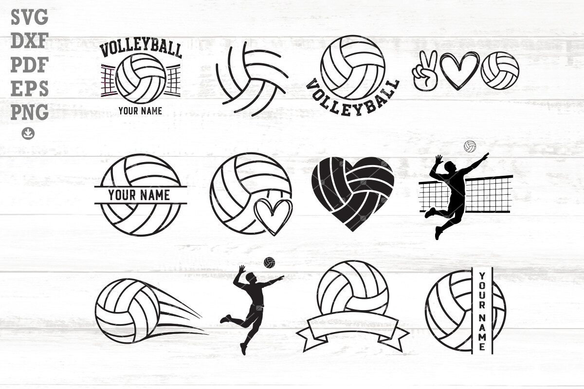 12 Volleyball SVG Bundle