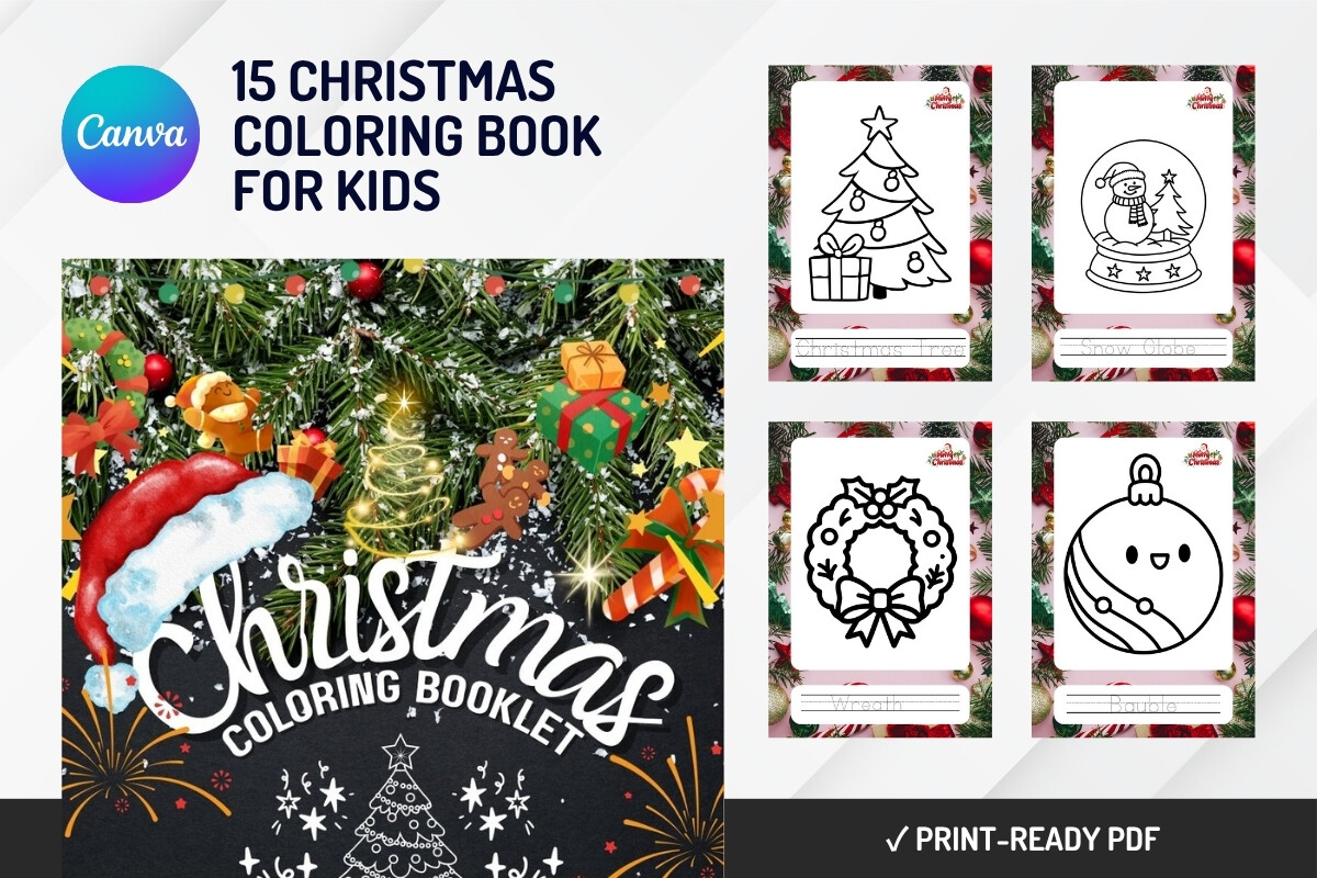 15 Christmas Coloring Book Canva