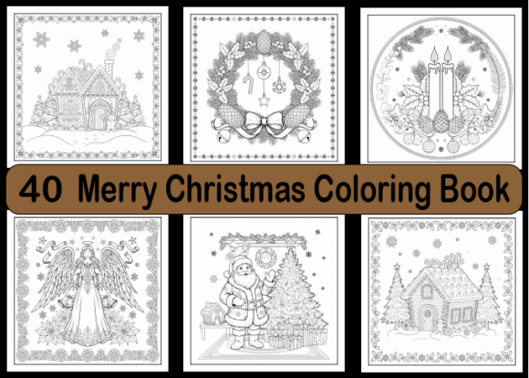 40 Merry Christmas Coloring Book Adult
