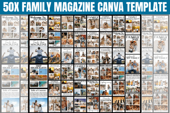 50x Family Magazine Canva Template