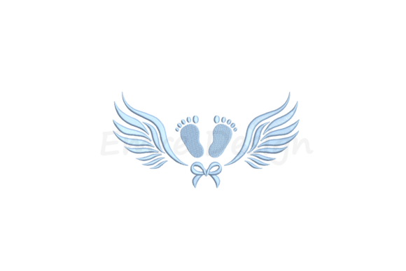 Angel Baby Feet Embroidery Design