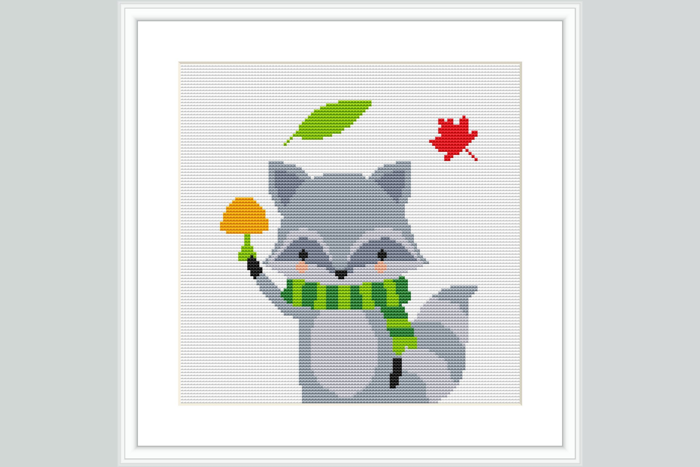 Autumn Raccoon Cross Stitch Pattern