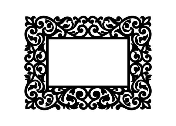 Baroque Floral Scroll Border SVG