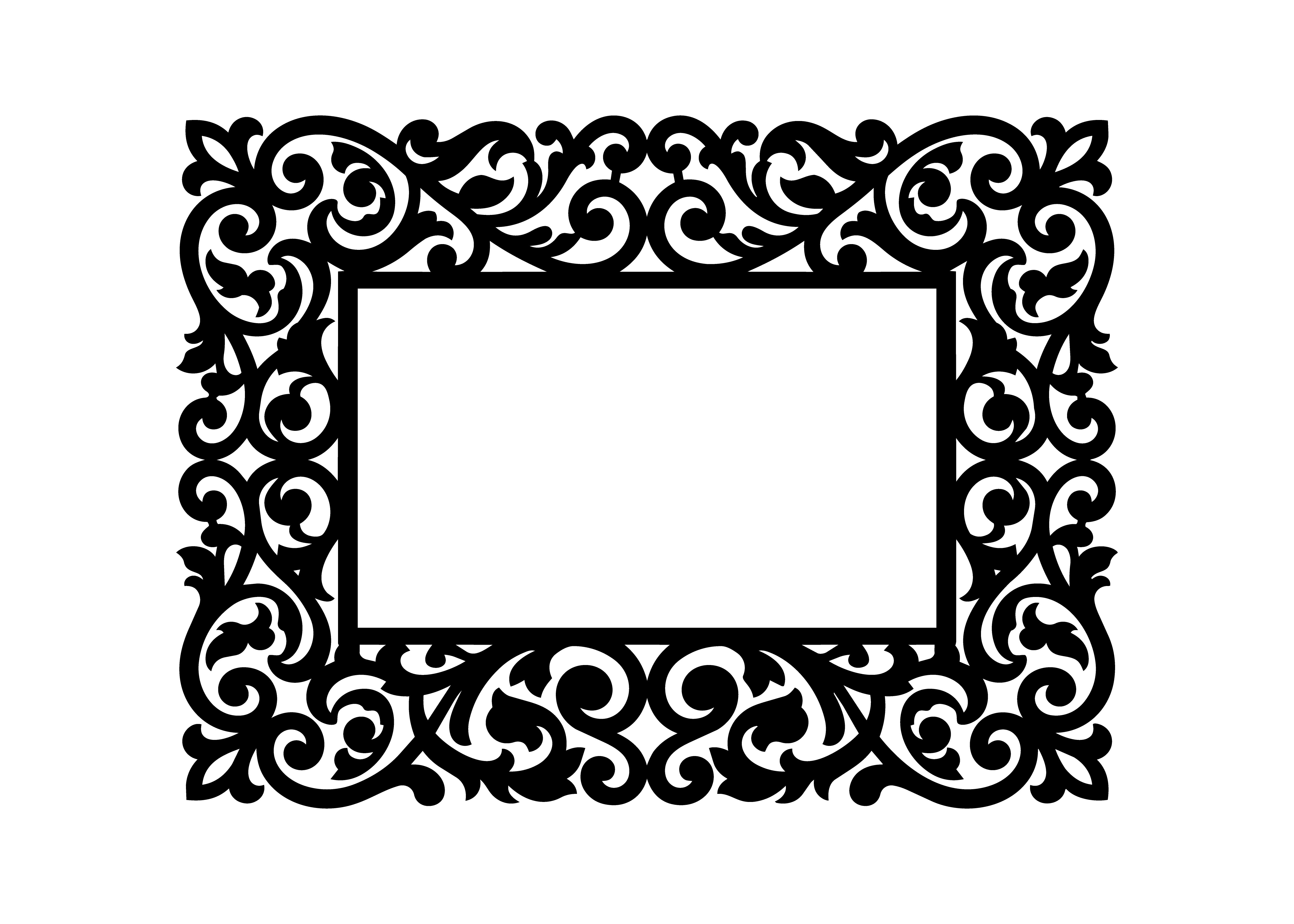 Baroque Floral Scroll Border SVG