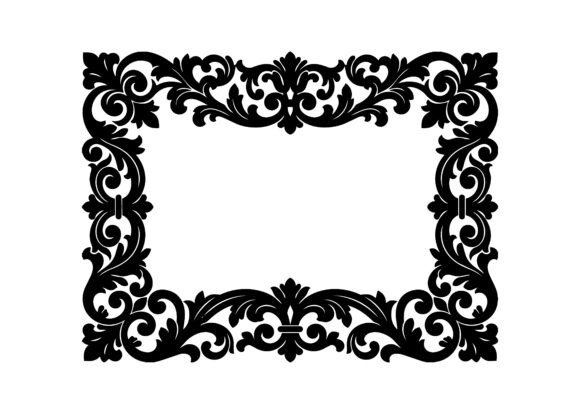 Baroque Floral Scroll Frame SVG