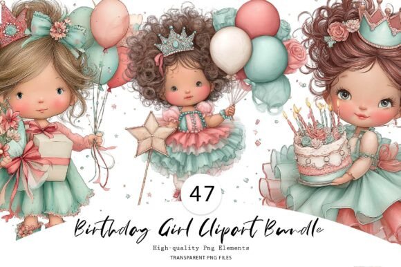 Birthday Girl Clipart Bundle